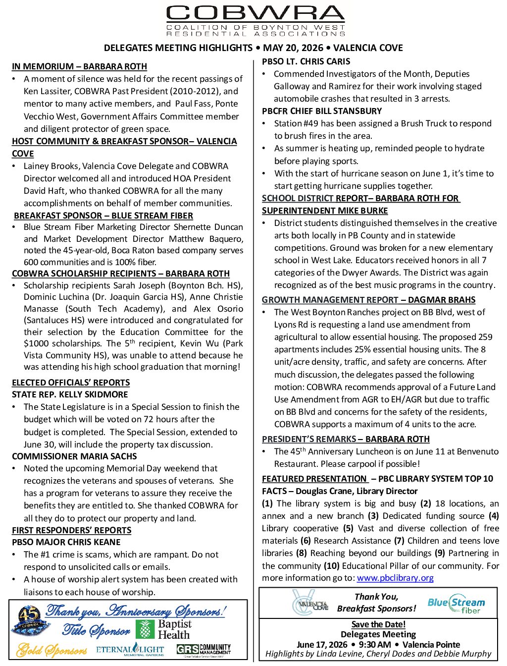 HIGHLIGHTS MAY 20 2026