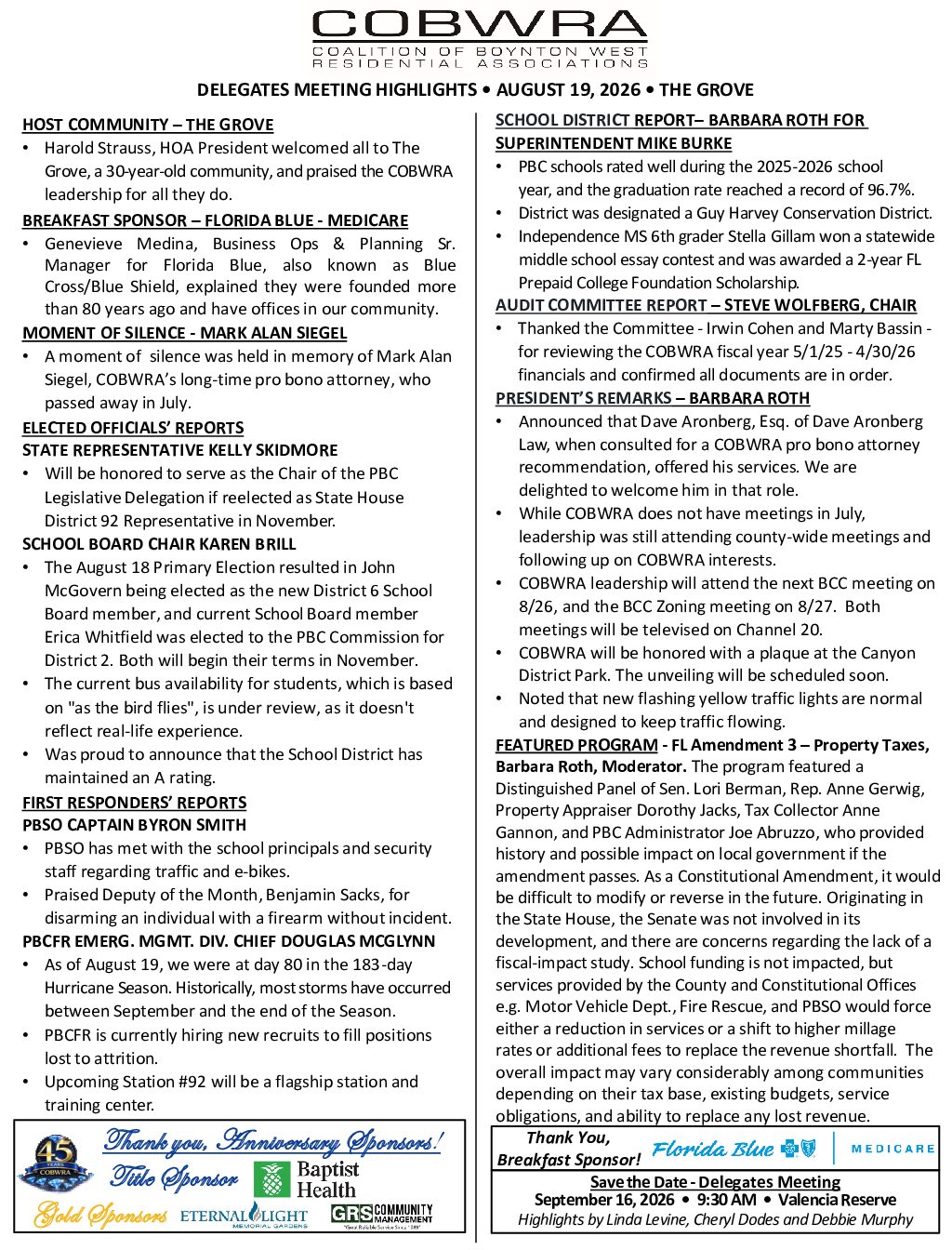 HIGHLIGHTS AUGUST 19 2026
